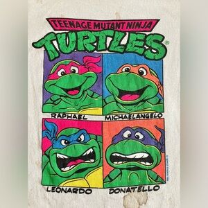 TMNT 1990 Kids Vintage Mirage Faded Distressed Promo Shirt Youth M 90s Turtles